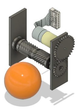 Fig. 3. CAD model of our dribbler design.