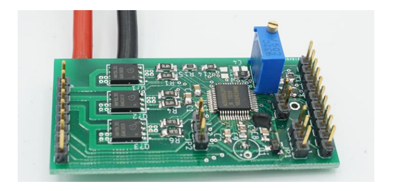 Fig. 5. Picture of the assembled motor driver board.