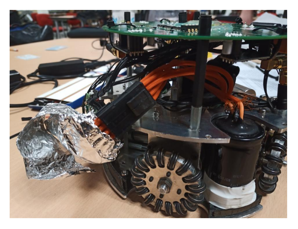 Fig. 1. Picture of the inside of the actual robot
