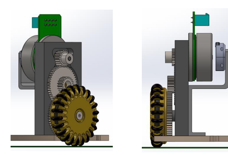 Motor and wheel interaction mechanism