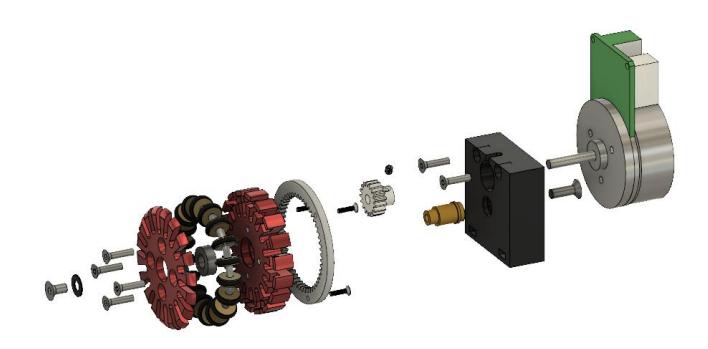 Fig. 4: Drive train's exploded view