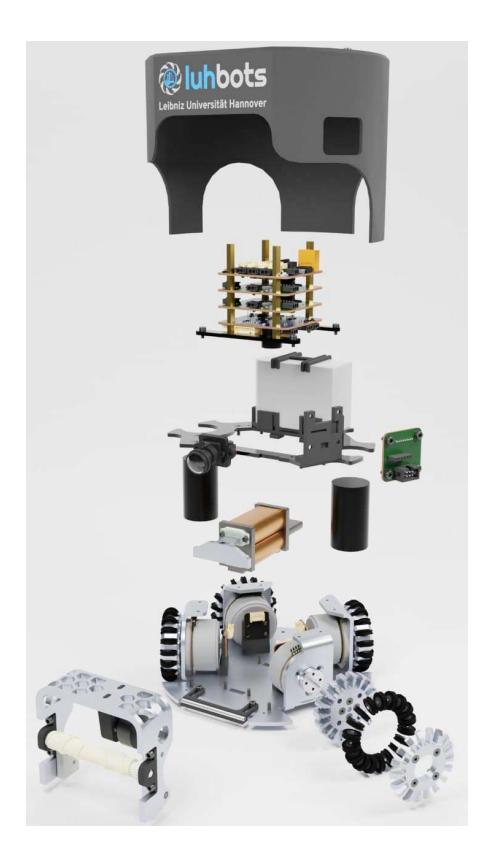 Fig. 2: Assembly of the first robot generation