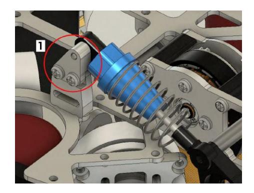 Figure 3.6: Ver4.0 Damper system. 1) Damper fixing part.