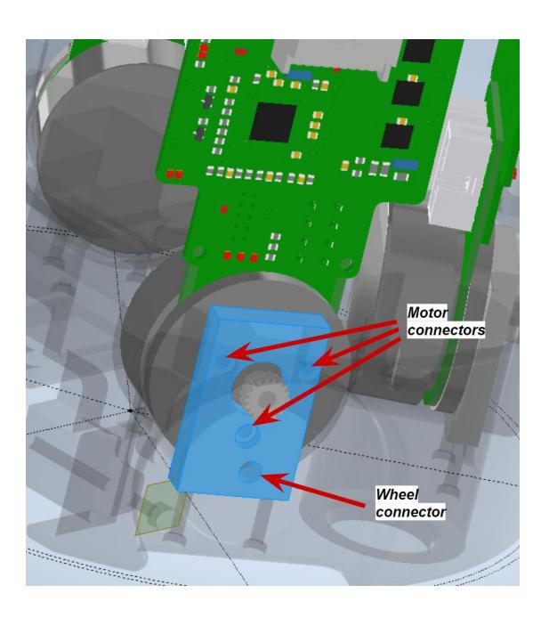 Fig. 11. 3D modelled concept to improve motor-to-wheel connections.