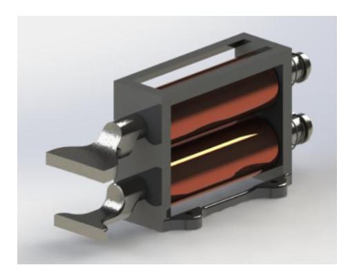Render of the proposed design of a custom solenoid