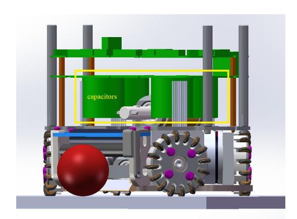 Fig. 3. Capacitors on our robot
