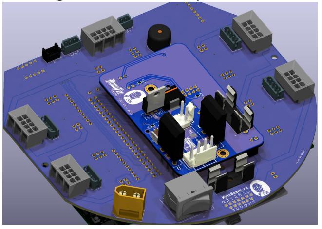 Main board assembly view.