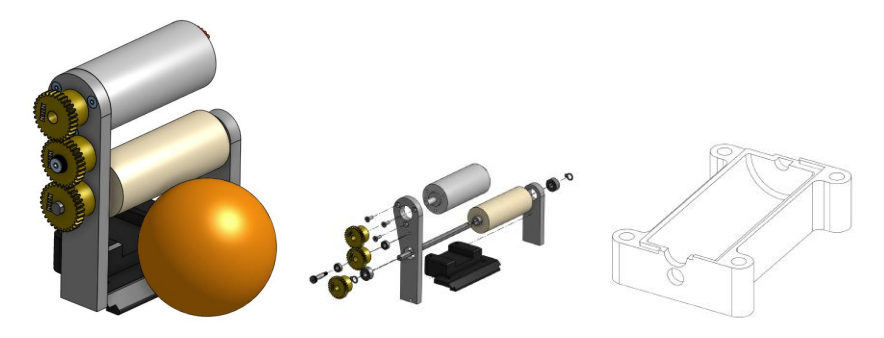 Fig. 13: Dribbler Module Design and the Roller Mold