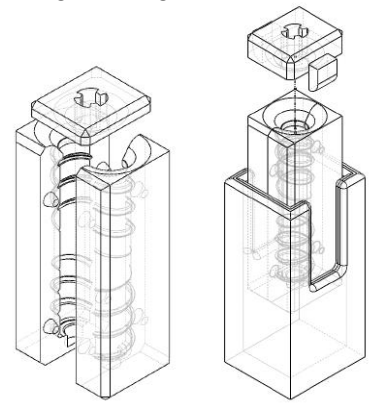 Fig. 2.5: Roller Mold Redesign (Before and After).