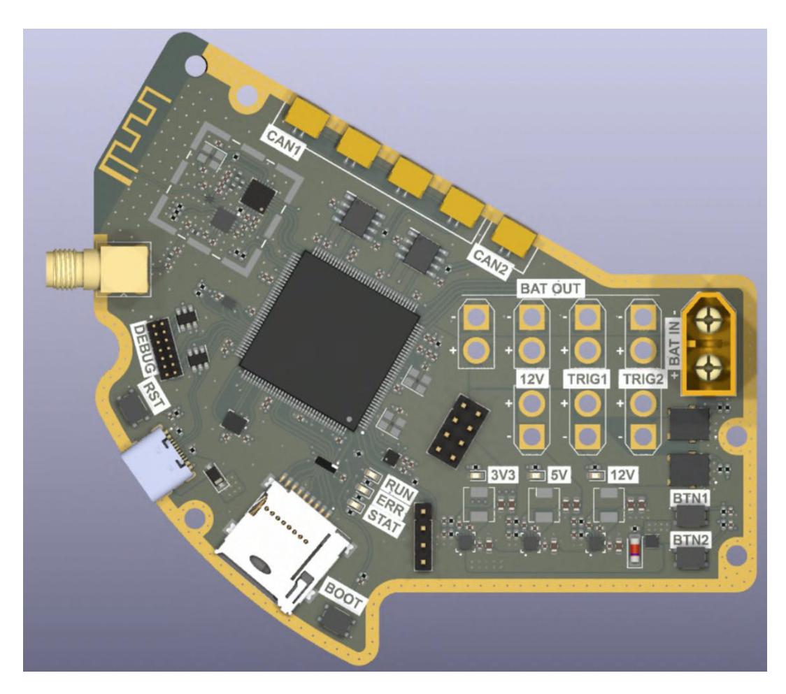 Fig. 14. Rendered PCB view