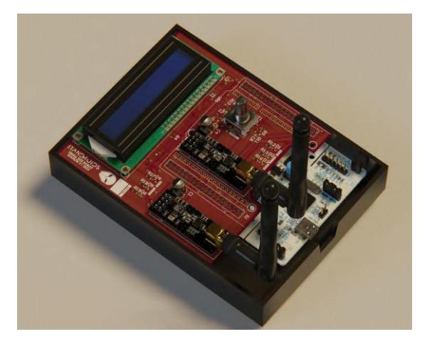 Fig. 4: A rendered image of the Transceiver Station v2 designed in Altium Designer.