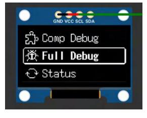 Main menu of the OLED display.