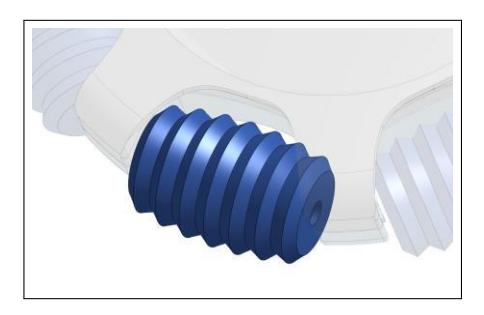 Subwheel design with a tread pattern for better traction.