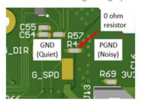 Power Board v3.5 Quiet and Noisy GND Separation (Left) and PGND Ringing (± 12V) With GND as Reference During a Kick (Right).