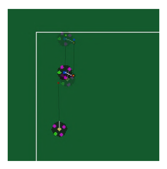 Fig. 9. Showing the velocity projections where the shadow is actual next frame