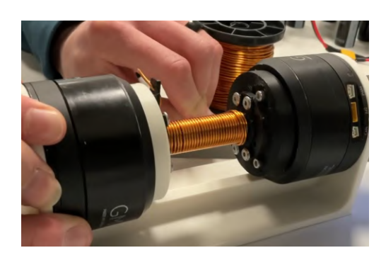 Fig. 5. Coil winding Machine in use