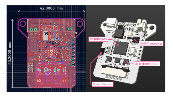 BLDC Driver Circuit Artwork and 3D Rendering Image