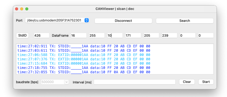 Our Debugging Tool : CANViewer