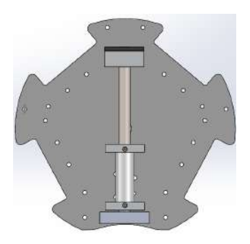 Comparison between the previous and updated versions of the kick actuators, highlighting the difference in size.
